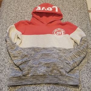 Girls Striped Hoodie Sweatshirt "Love"